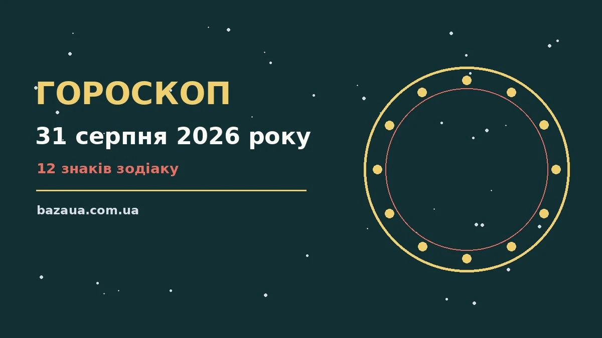 Гороскоп на 31 серпня 2026 року: головні підказки дня для планів і важливих справ