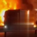 Наслідки влучання російського дрона у заправку поблизу пункту пропуску «Ягодин» (за світлиною, підписаною як «ймовірно»)