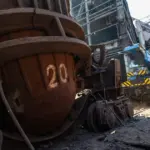 Пошкоджений комбінат «Запоріжсталь» після одного з російських ударів