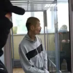 Підозрюваний Леонід Рижиков у залі Салтівського районного суду Харкова під час обрання запобіжного заходу